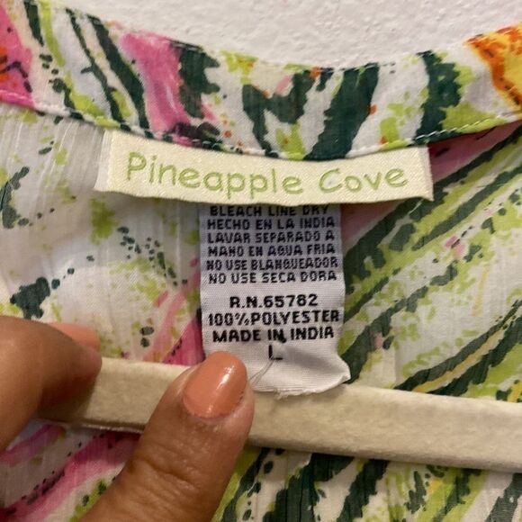Pineapple Cove Swimsuit Beach Island Coverup Grandmacore Resort Vacay Large - Picture 5 of 10